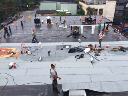 full removal of gravel roof and completed in 8 days in Vancouver