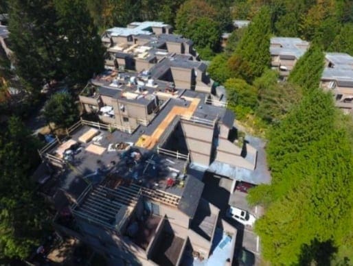 commercial roofing project at Saturna drive in Burnaby